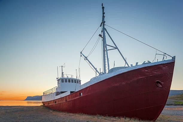 난파 해변 - sailing ship shipping beached industrial ship 뉴스 사진 이미지