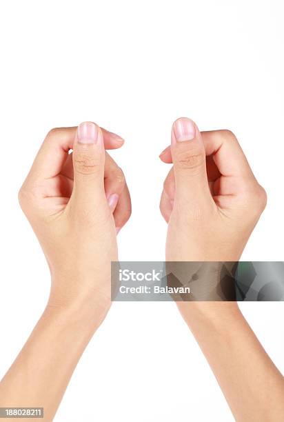 Hand Holding Virtual Card Gesture On White Background Stock Photo - Download Image Now