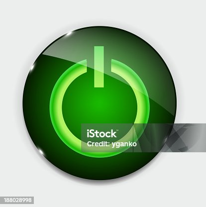 istock Glass power button icon . Vector illustration 188028998