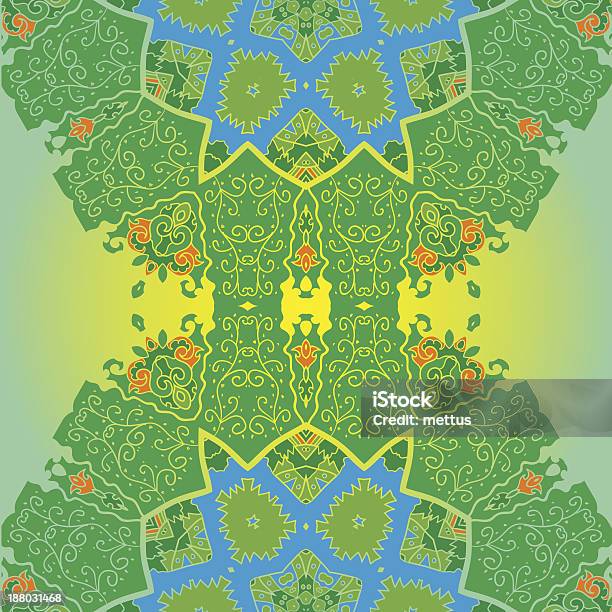 Восточная Рисунком Mandala — стоковая векторная графика и другие изображения на тему Ажурная салфетка - Ажурная салфетка, Без людей, Векторная графика