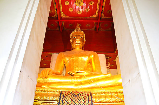 istock Big golden buddha at Wat Mongkol Bophit temple 188031589