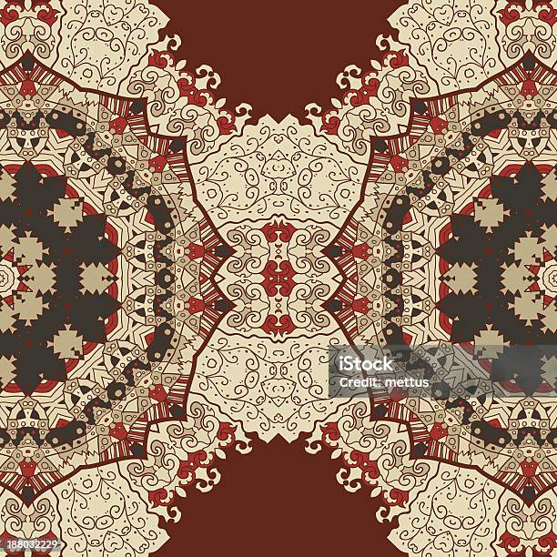 Oriental Mandala Pattern Stock Illustration - Download Image Now - Brown, Cultures, Elegance