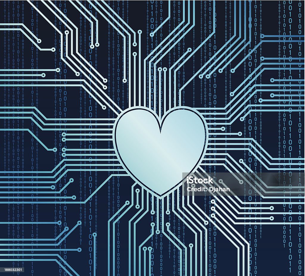Computer cuore - arte vettoriale royalty-free di Simbolo di cuore