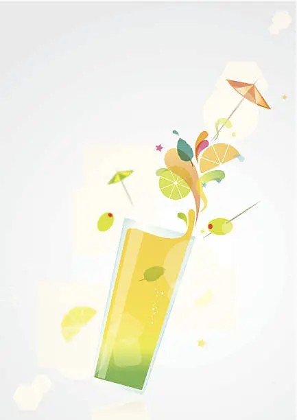 Vector illustration of Summer cocktail