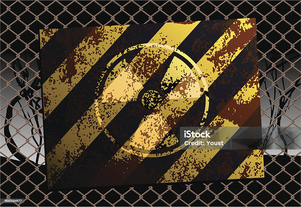 Grunge radiactivos señal de peligro - arte vectorial de Contaminación radioactiva libre de derechos