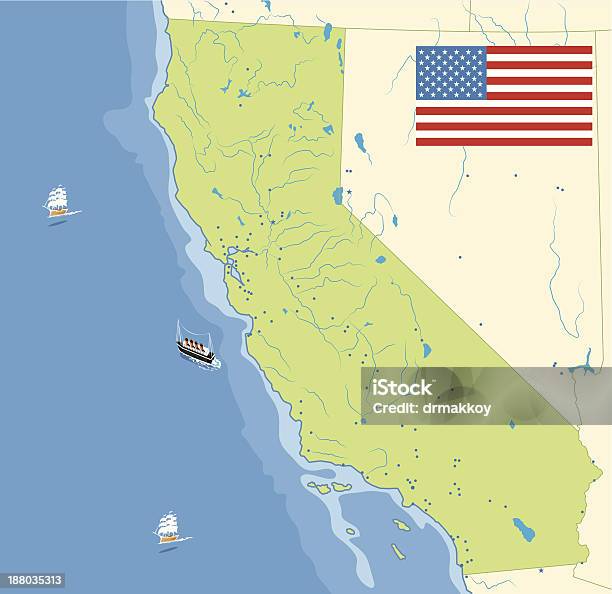 California Mapy - Stockowe grafiki wektorowe i więcej obrazów Ameryka - Ameryka, Grafika wektorowa, Ilustracja