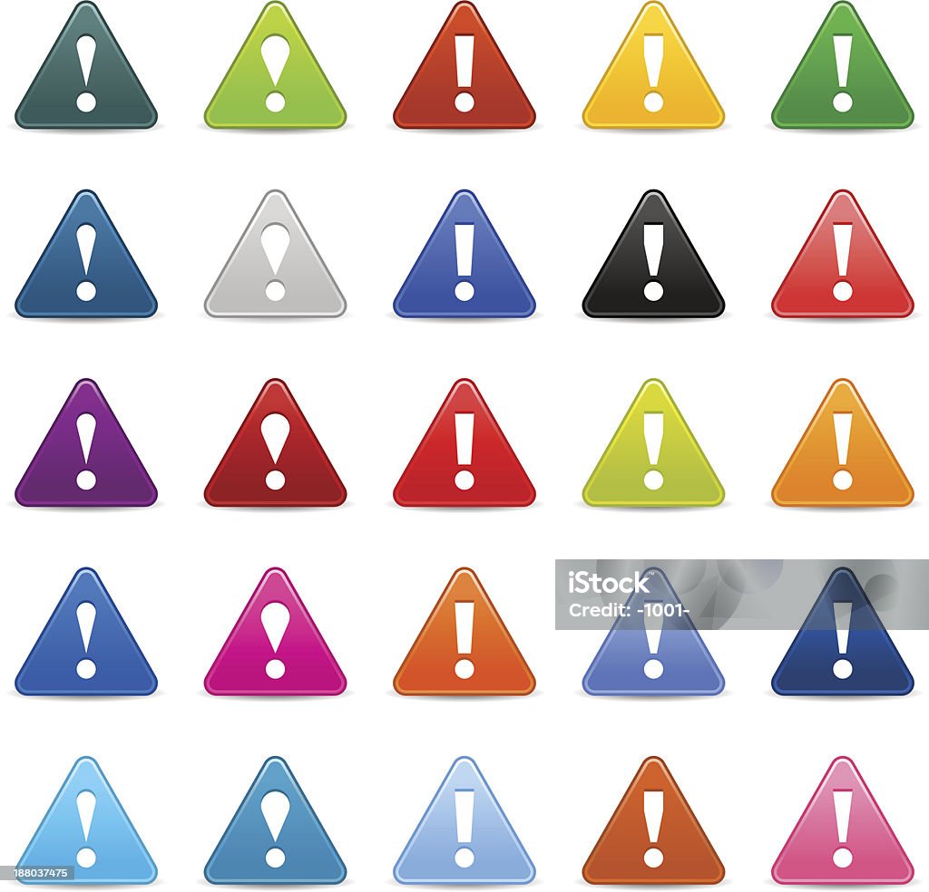 Exclamation Point Sign Arrow Pictogram Satin Triangle Icon Web Button Stock  Illustration - Download Image Now - iStock