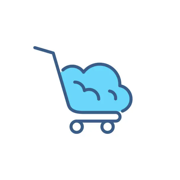 Vector illustration of Cloud Shop Icon Symbol Design Template Flat Style Vector