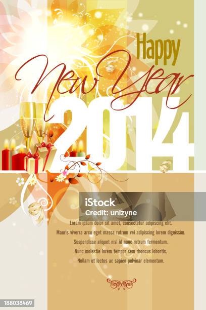 Feliz Ano Novo De Fundo - Arte vetorial de stock e mais imagens de 2014 - 2014, Bebida, Claro