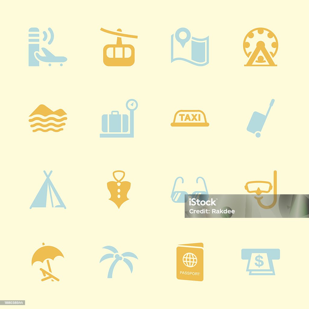 Iconos de vacaciones y viajes de 2 colores, serie/EPS10 - arte vectorial de Aeropuerto libre de derechos