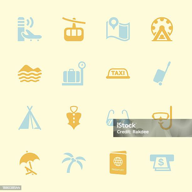 Ilustración de Iconos De Vacaciones Y Viajes De 2 Colores Serie Eps10 y más Vectores Libres de Derechos de Aeropuerto