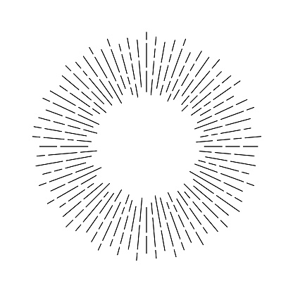 Geometric sun rays. Vector sunburst on a white background.