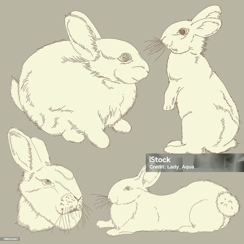 Kaninchen - Lizenzfrei Altertümlich Vektorgrafik
