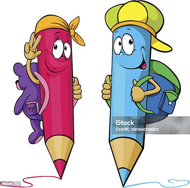 Ilustración de Lápices De Color De Dibujos y más Vectores Libres de  Derechos de Lápiz de color - Lápiz de color, Alegre, Amistad - iStock