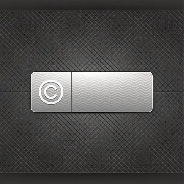 Vector illustration of Gray icon with white copyright pictogram web internet button