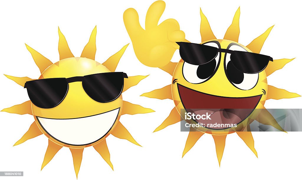 Souriant tenant des lunettes de soleil Émoticon - clipart vectoriel de Monter libre de droits
