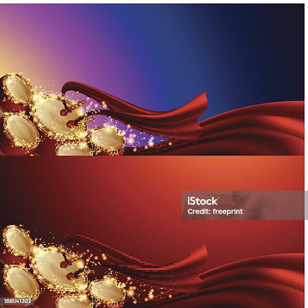Tambor E Vermelho De Seda - Arte vetorial de stock e mais imagens de Ano Novo Chinês - Ano Novo Chinês, Fita, Vermelho
