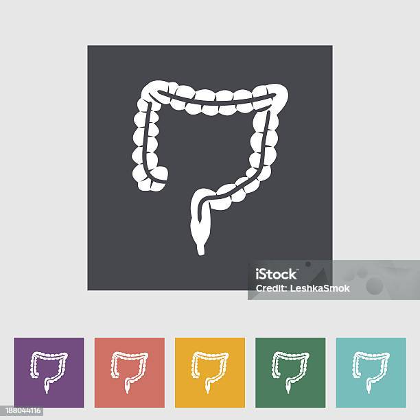 Intestines Flat Icon Stock Illustration - Download Image Now - Abdomen, Anatomy, Biomedical Illustration