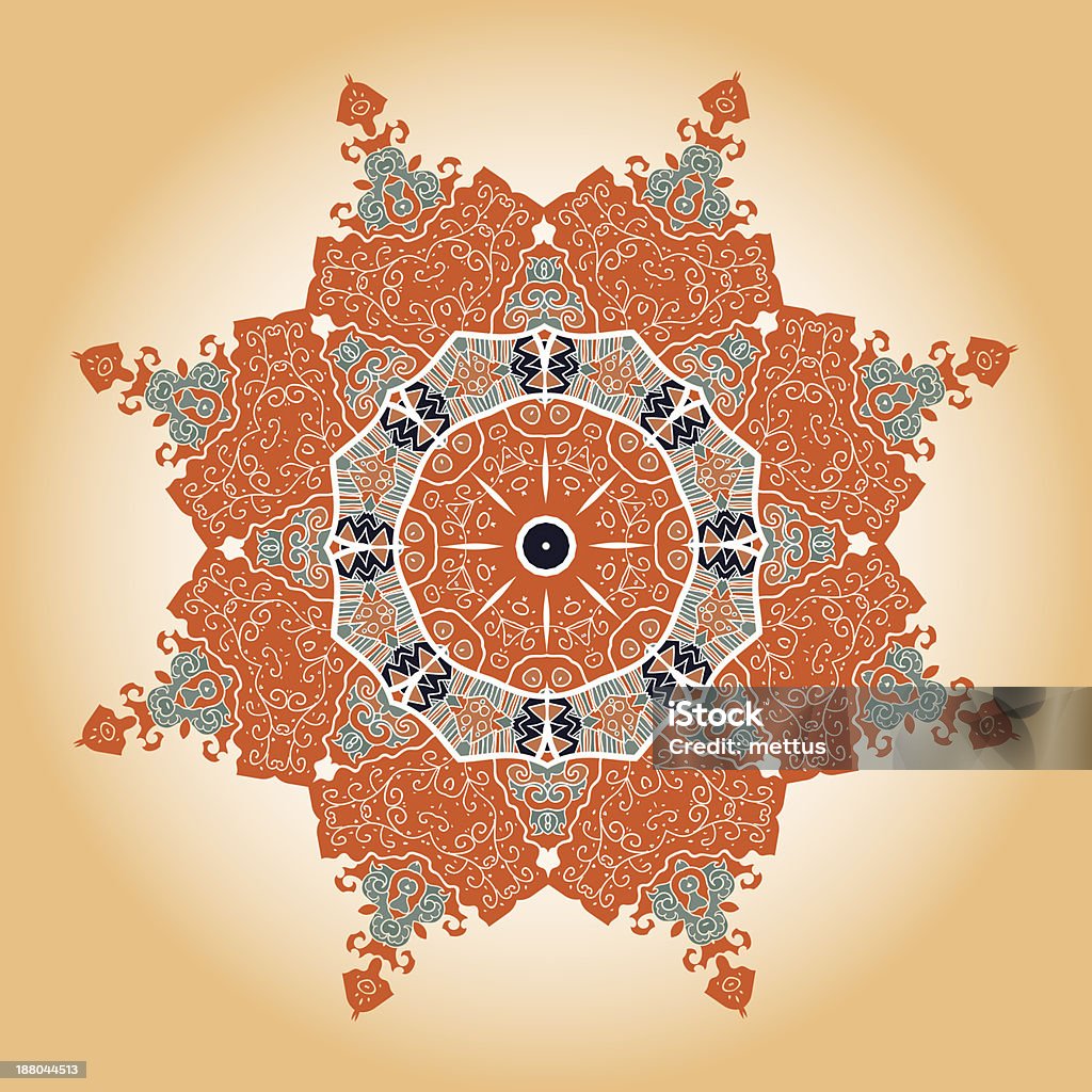 Oriental mandala motyw - Grafika wektorowa royalty-free (Bez ludzi)