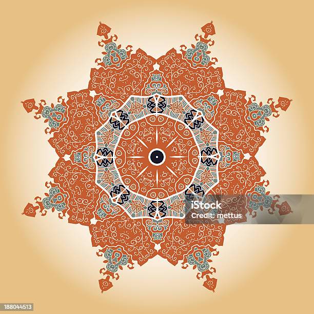 Oriental Mandala Motyw - Stockowe grafiki wektorowe i więcej obrazów Bez ludzi - Bez ludzi, Dywanik, Elegancja