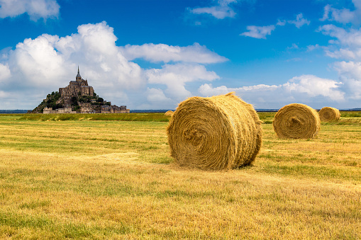 Mont Saint Michele abbey in a beautiful summer day, France