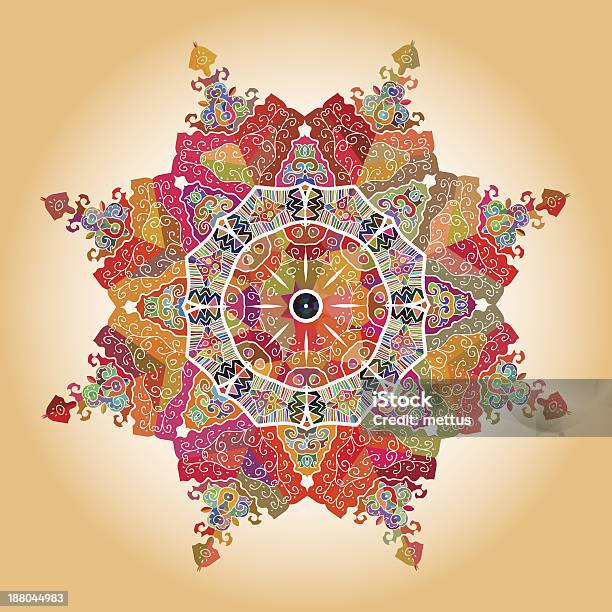 Oriental Mandala Pattern Stock Illustration - Download Image Now - Craft Product, Cultures, Doily