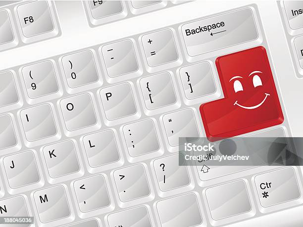 Sorriso Viso Simbolo Dalla Tastiera Del Computer - Immagini vettoriali stock e altre immagini di Attrezzatura - Attrezzatura, Bianco, Close-up