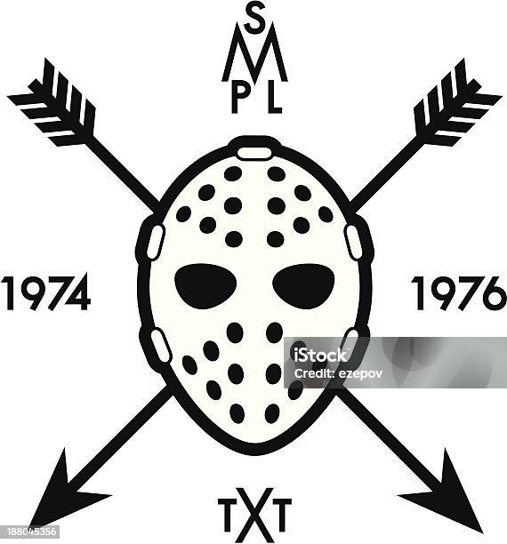 Этикетка С Маска Для Хоккея На Траве — стоковая векторная графика и другие изображения на тему Спортивная маска для защиты лица - Спортивная маска для защиты лица, Хоккей, Значок