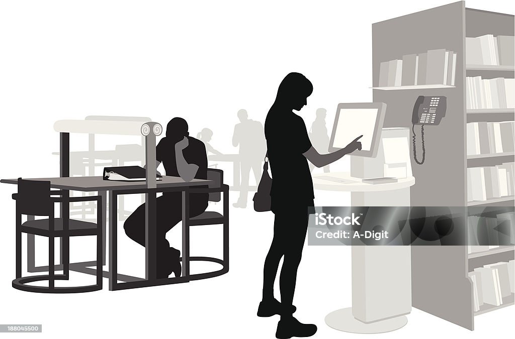 Library Computers Vector Library Computer Stock Illustration - Download Image Now - Illustration ...