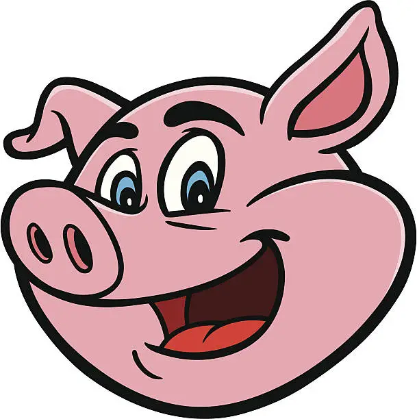 Vector illustration of Cartoon Pig