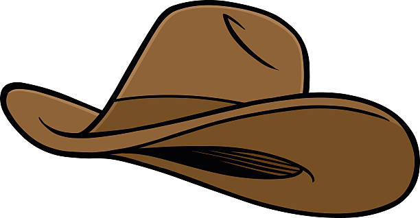 Cartoon brown cowboy hat on white background Cowboy Hat cowboy hat stock illustrations