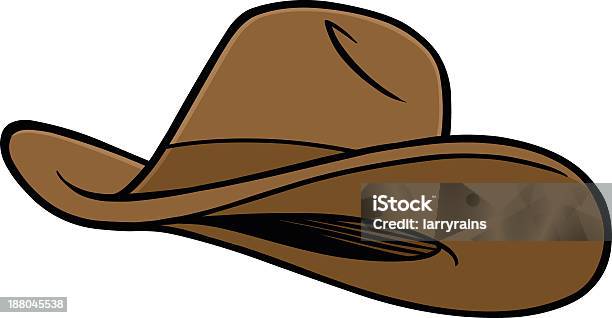 Cartoon Brown Cowboy Hat On White Background Stock Illustration - Download Image Now - Cowboy Hat, Vector, Illustration