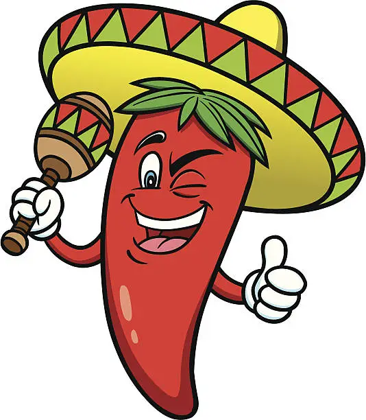 Vector illustration of Festive Chili Pepper