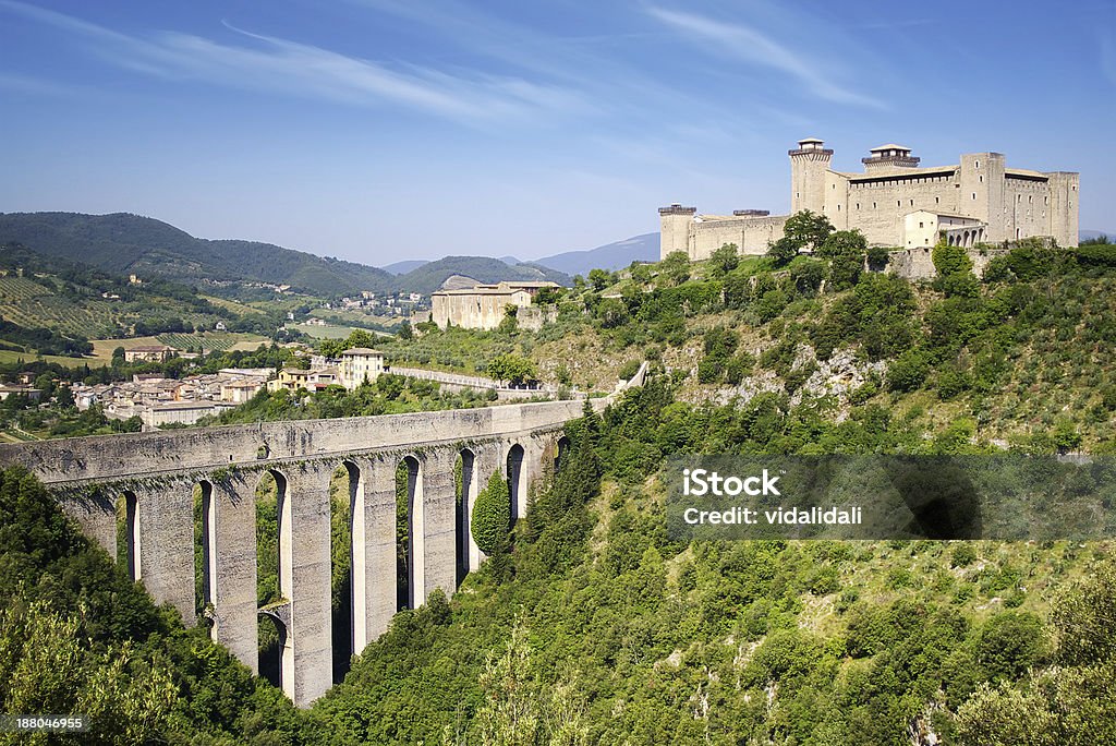 Aqueduct in Spoleto. Italy Aqueduct in Spoleto, Ponte delle Torri Umbria, Italy Spoleto Stock Photo