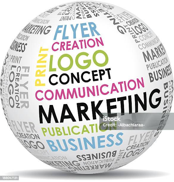 Comunicazione Di Marketing Mondo - Immagini vettoriali stock e altre immagini di Marketing - Marketing, Nuvola di etichette, Affari