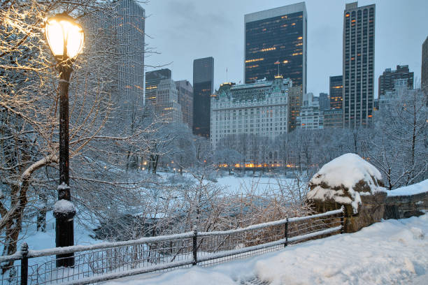 istock Gapstow Bridge in Central Park, snow storm 1880471820