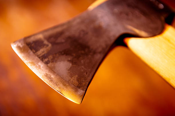 Axe Head with Orange Glow stock photo