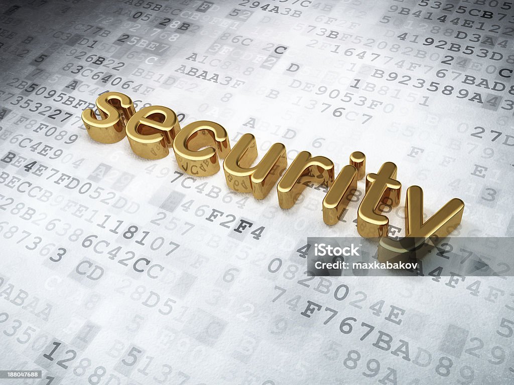 Ouro sobre fundo digital de segurança - Foto de stock de Abstrato royalty-free