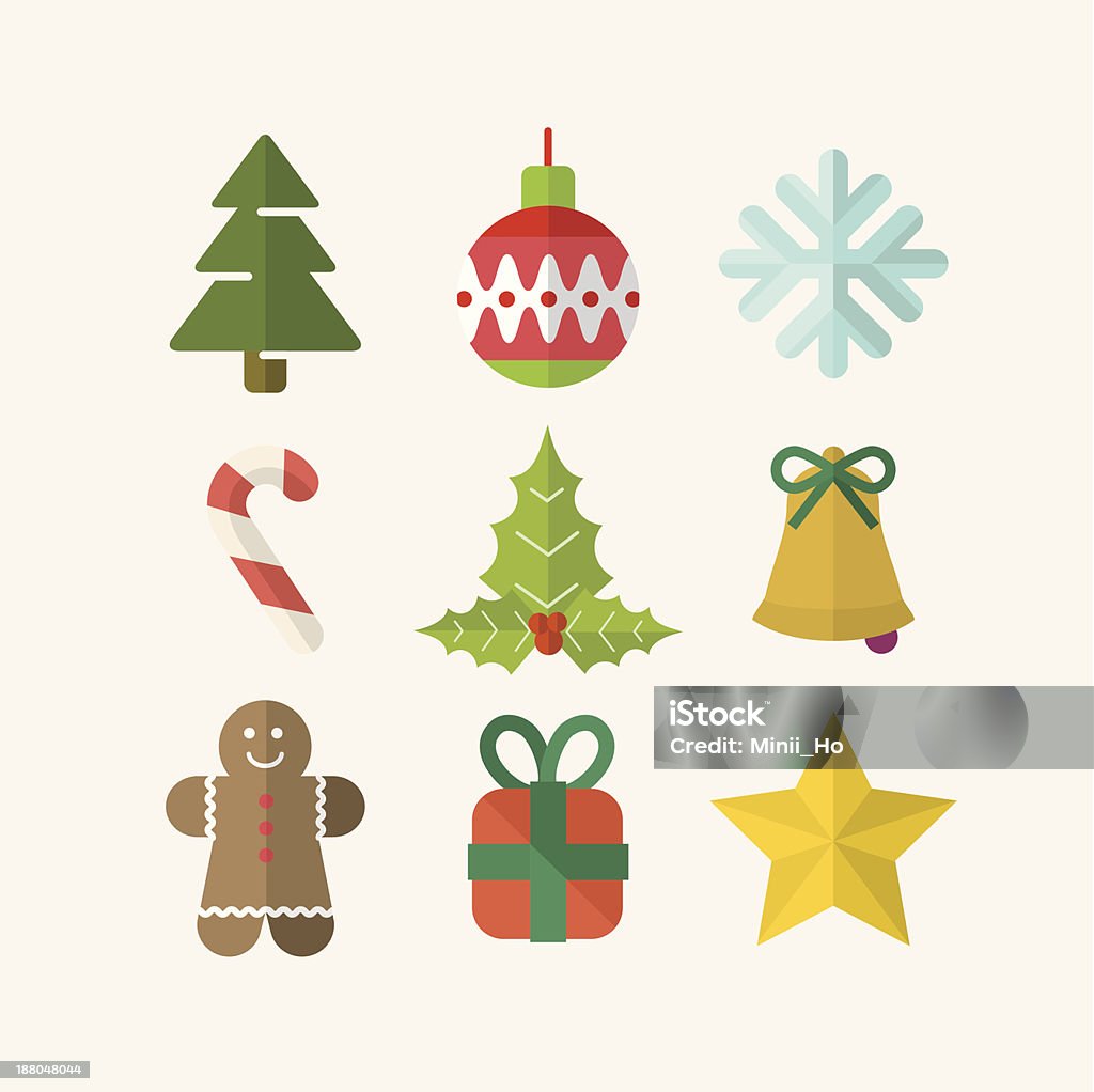 Christmas icons Vector isolated Christmas flat icons Christmas stock vector