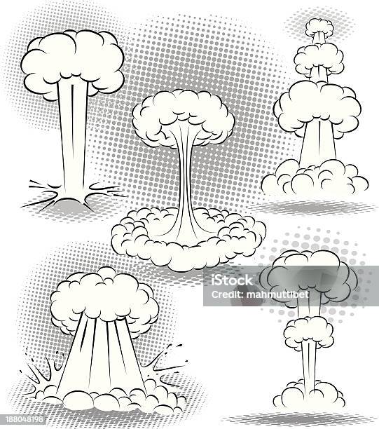 Vetores de Explosão De Bolhas e mais imagens de Nuvem Cogumelo - Nuvem Cogumelo, Arma Nuclear, Arma de destruição em massa