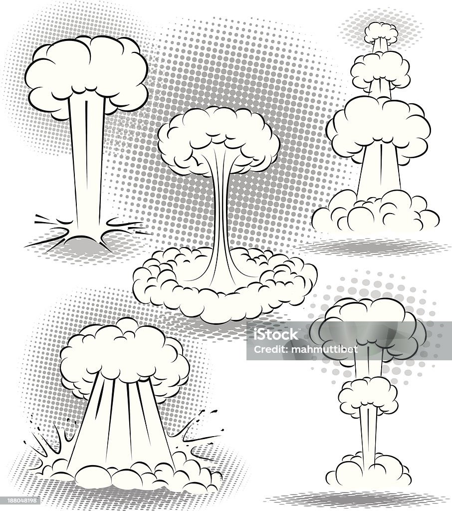 Explosion Bubbles vector illustration of different kinds of explosion bubbles Mushroom Cloud stock vector