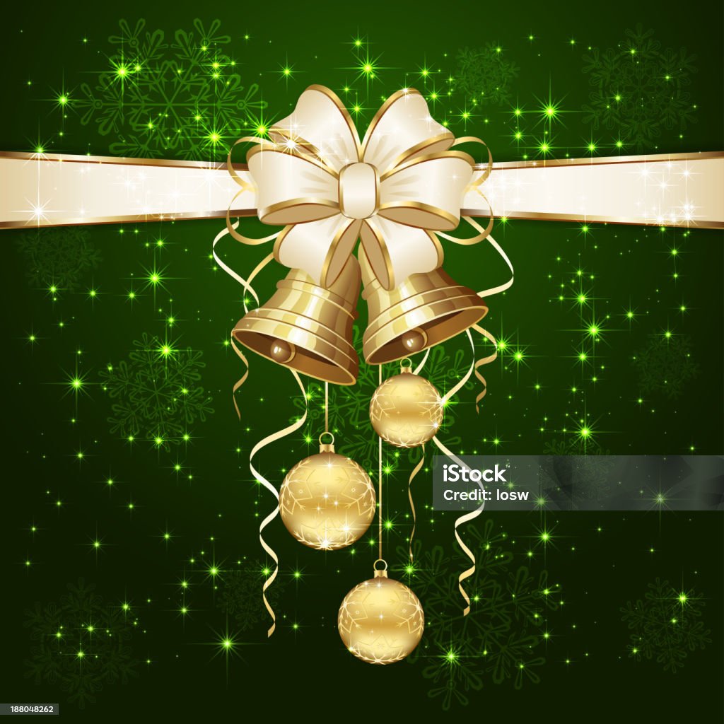 Palle di Natale e Campane - arte vettoriale royalty-free di Colore verde