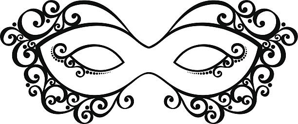 Beautiful Masquerade Mask Beautiful Masquerade Mask (Vector), Patterned design painted masquerade masks stock illustrations