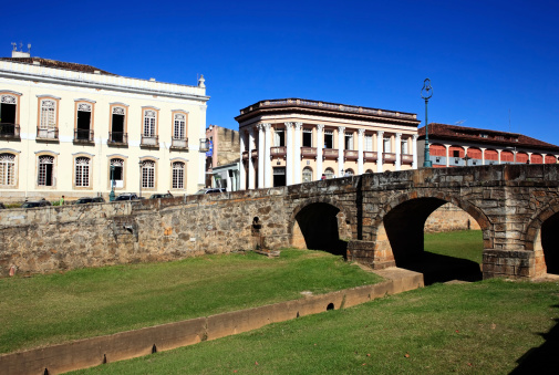 view of the typical town of sao joao del rey in minas gerais state brazil