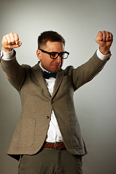 istock Superhero nerd in eyeglasses and bow tie 188050954