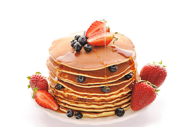 istock Pancakes with strawberry and blueberries 188051268