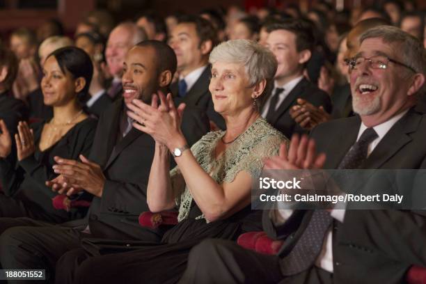 Clapping Theater Audience Stock Photo - Download Image Now - Stage Theater, Audience, Applauding