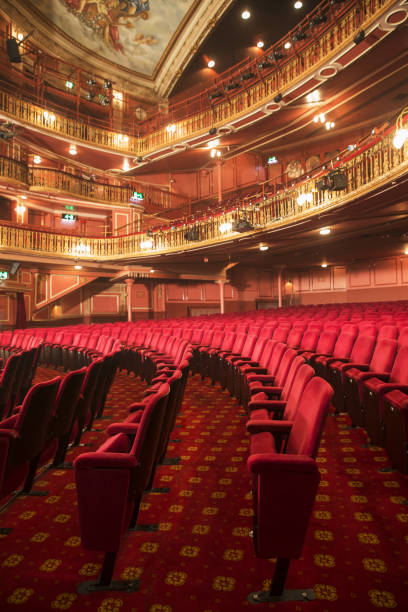 Balconies and seats in empty theater auditorium wimbledon seats stock pictures, royalty-free photos & images
