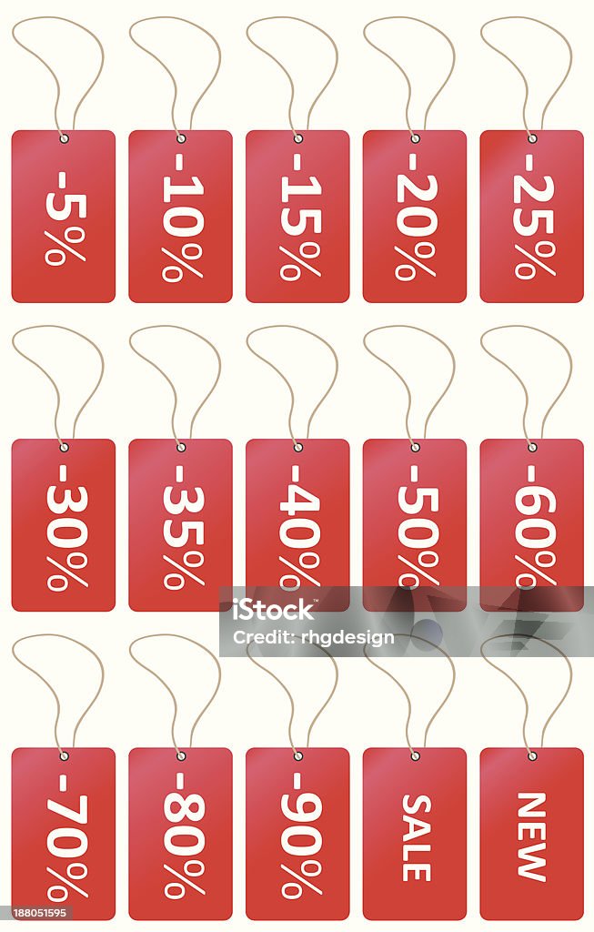 Red Number Labels Labels Red Set Stock Illustration - Download Image Now - Business, Gift ...