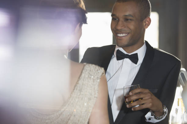 istock Close up of well dressed couple talking 188051744